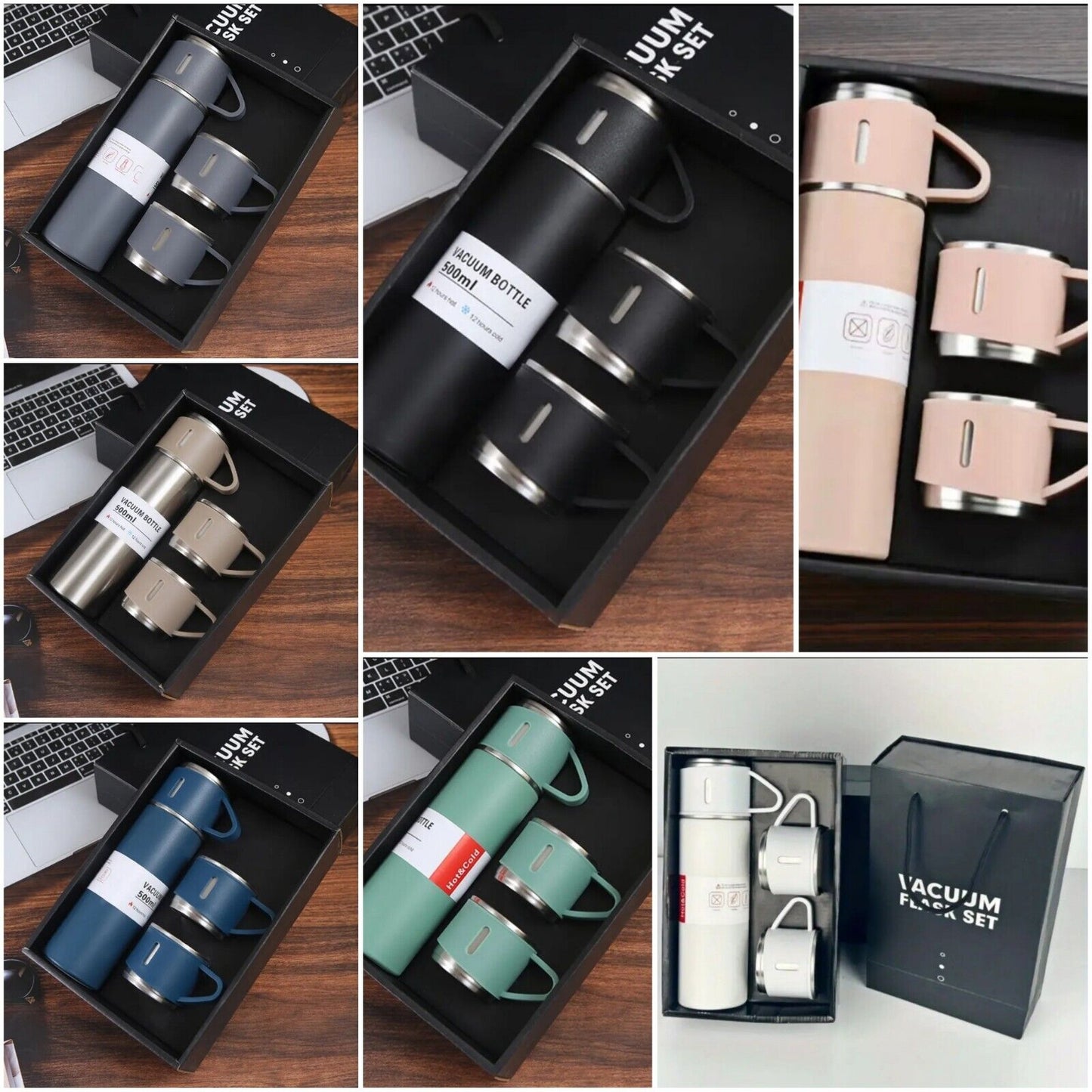 VACUUM FLASK WITH 2 CUPS